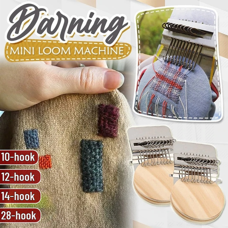 Petit métier à tisser en bois de type Speedweve, outil de tissage, métier à tisser de réparation amusant, métal, bricolage, outils textiles, machine à repriser, réparation de jeans, vêtements