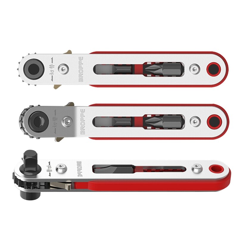 3Choices Mini Magnetic Screwdriver double-head Ratchet Wrench Right Angle 1/4" Hex Shank for Narrow Space DIY Hand