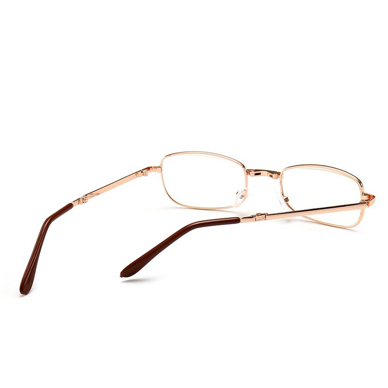 Xojox mænd læse briller folde kvinder metal hyperopi foldbare briller diopter  +1.0 1.5 2.0 2.5 3.0 3.5 4.0 med etui
