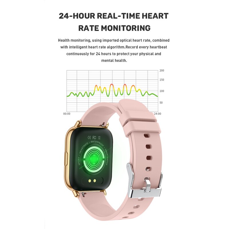 Montre connectée P32 pour les hommes et les femmes, étanche conforme à la norme IP68, écran tactile de 1.65 pouce, Bluetooth, musique, longue durée de veille, pour iPhone et Android