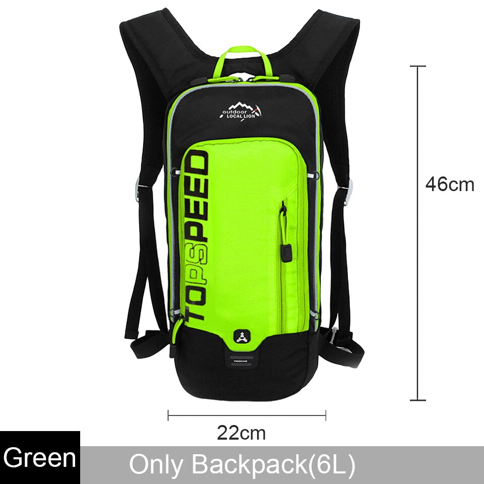LOCAL LION 6L/5L Cycling Bag Men's Women Riding Waterproof Breathable Bicycle Backpack,Bicycle Water Bag,Bicycle helmet: A-Green