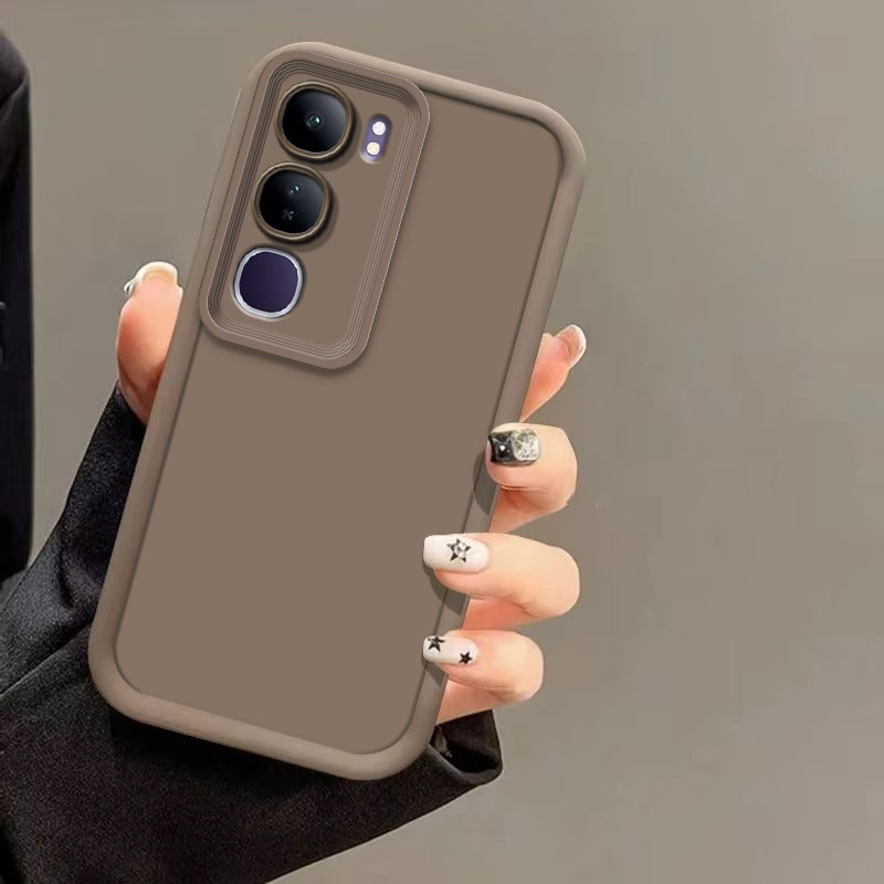 Para Vivo Y19S V2419 funda paquete completo anticaída de silicona suave funda protectora trasera para Vivo Y19S V2419 funda de teléfono de parachoques de: Marrón oscuro