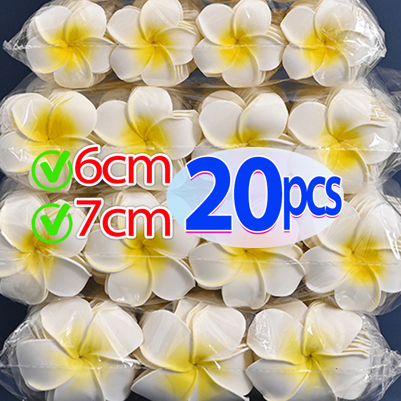 2/20 piezas pinzas para el cabello de flor de Plumeria para mujer, horquillas para niña, pinzas para flequillo lateral, pasador de flores, bolsa de hawaiana, accesorios para sombrero
