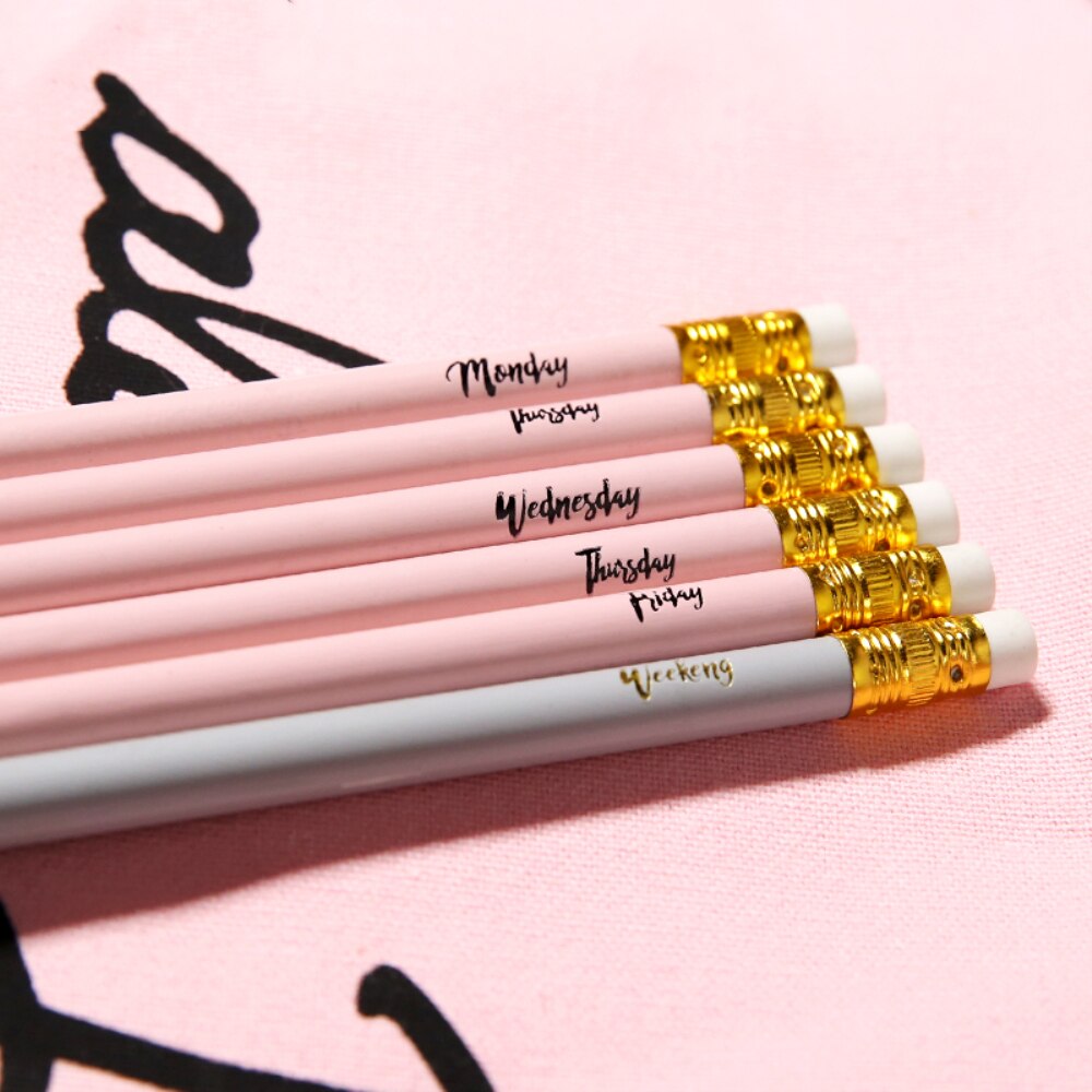 Lápiz de grafito en caja de madera HB, juego de 12 lápices de dibujo rosa para bocetos con borrador sin látex para útiles escolares de escritura de oficina