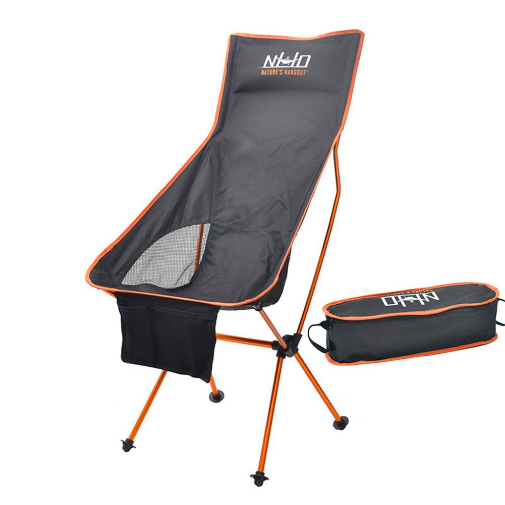 HobbyLane przenośne składane krzesło wędkarskie kemping BBQ stołek składane rozszerzone siedzisko turystyczne meble ultralekkie siedzisko turystyczne: pomarańczowy