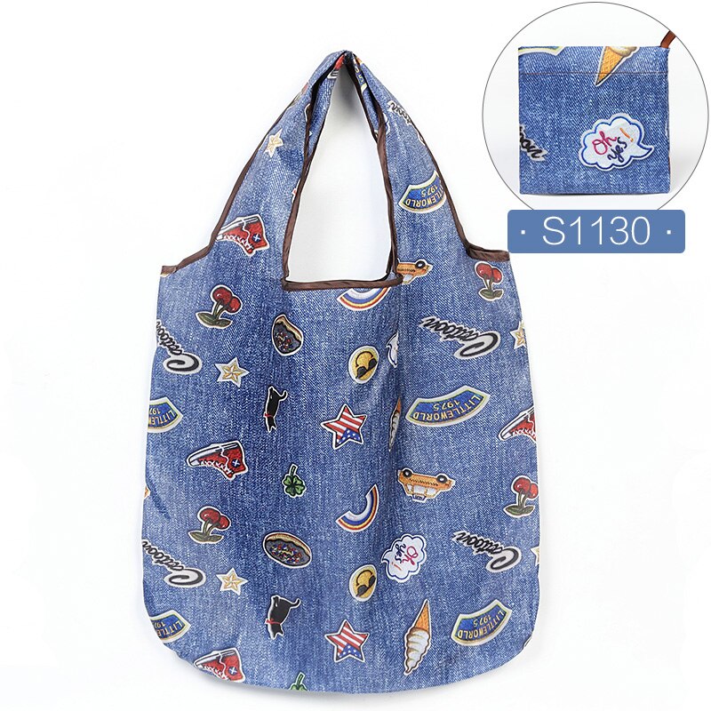 Ecologische Nylon Shopping Tassen Herbruikbare Wasbare Opvouwbare Kruidenier Bag Lichtgewicht Zware Shopper Handtas: Z2126