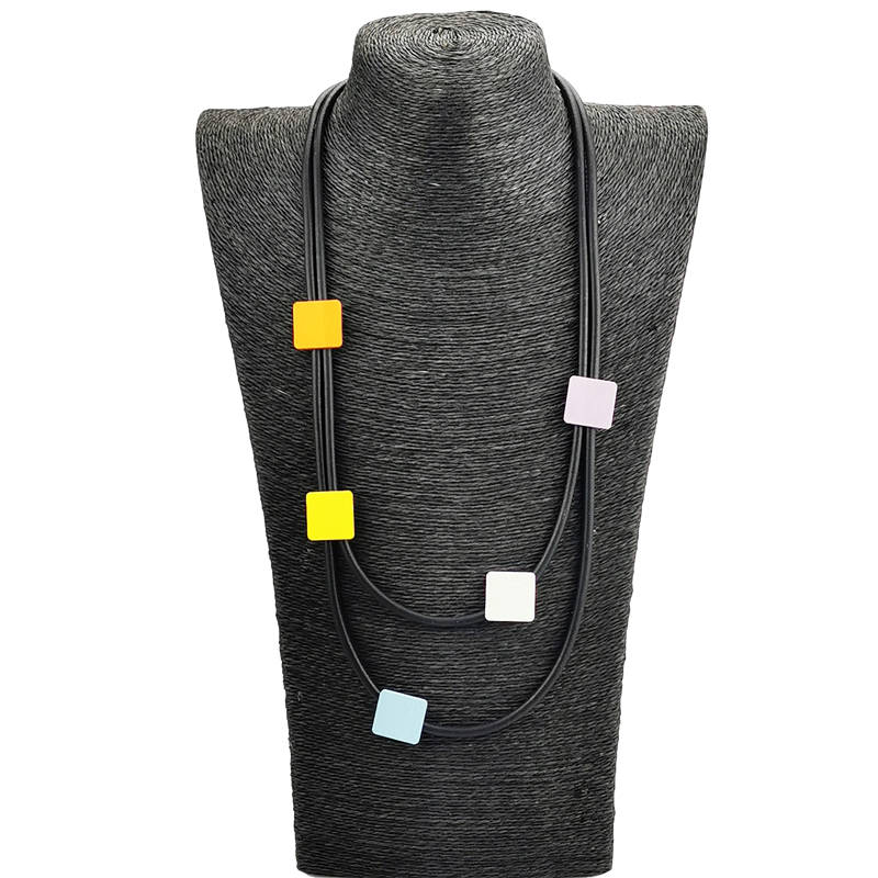 Ukebay Oranje Choker Kettingen Voor Vrouwen Trui Kettingen Hout Ketting Sieraden Gothic Accessoires Rubber Sieraden Kraag: Kobalt Violet