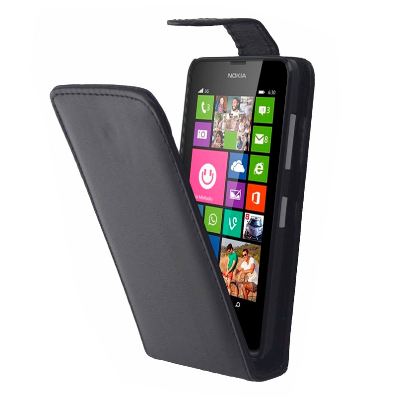 Vertical Flip Leather Case for Nokia Lumia 630 Upright Cover Shell Fundas Mobile Phone Holster