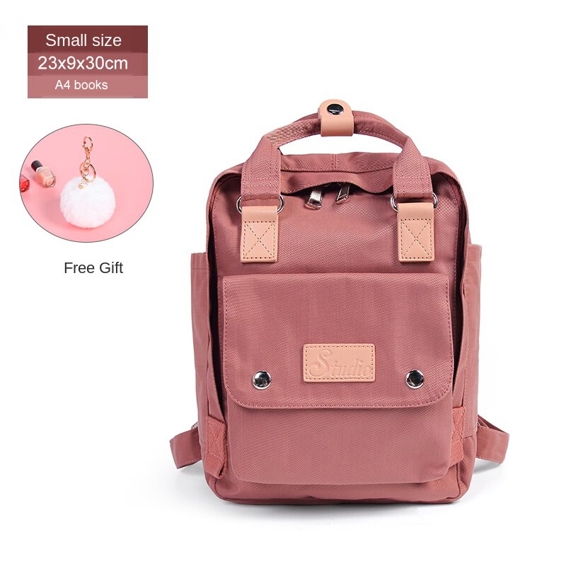 Dam canvas ryggsäck skola vattentät skolväskor för tonåringar axelväska 14 '' laptop resväska godis flerfärgad ryggsäck: B