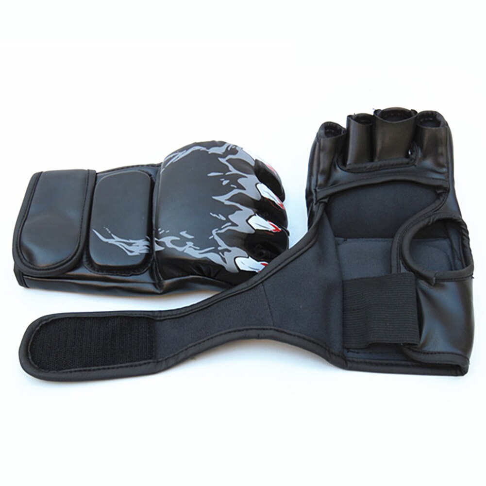 1 para zagęszczony sportowe rękawice bokserskie MMA Muay tajski treningowe rękawiczki bez palców dorosłych kopnięcie boks rękawice treningowe wielobarwność