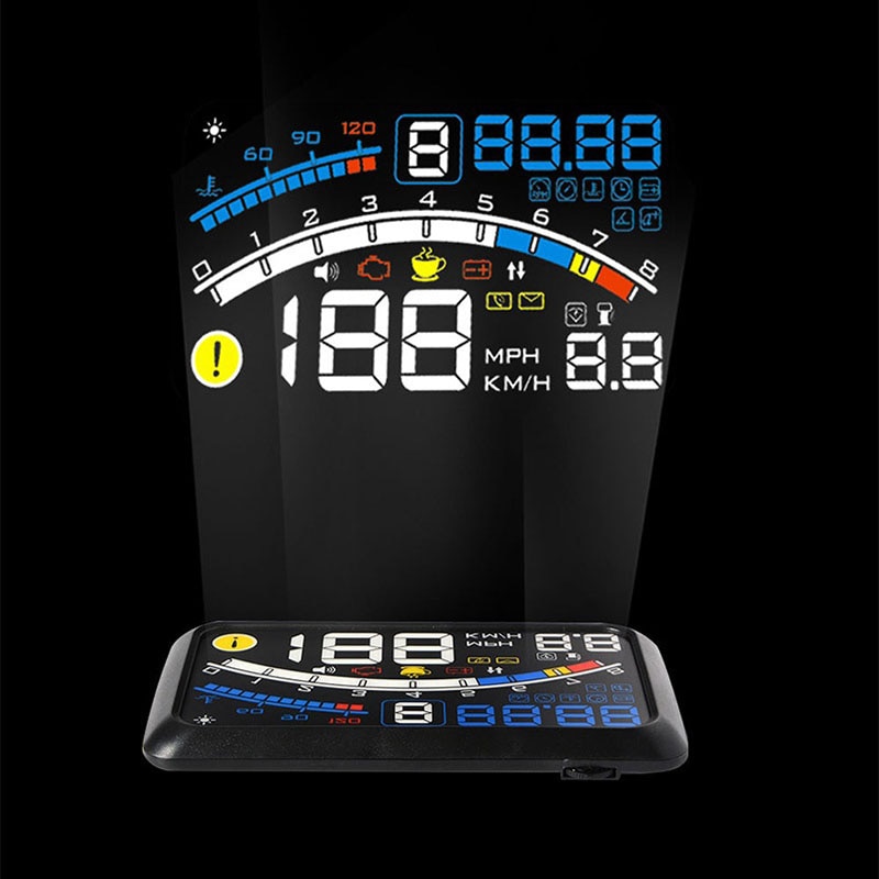 Coche HUD Head-Up Display Auto OBDII Port Head-Up Display coche Styling lector velocidad Auto-adaptable coche combustible Etc pantalla de parámetros Al