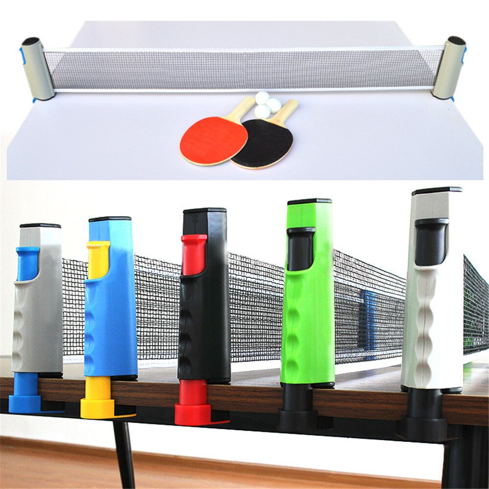 Portable Table Tennis Net and Post Sets with Extendable Mini Posts Bats Balls Ping Pong Paddle Set Training Accessories