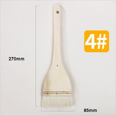 Pinceau pour peinture à l'huile pour aquarelle et laine, outil mural à Long manche en acrylique en bois pour construire le nettoyage de la maison, 1 pièce: 4in
