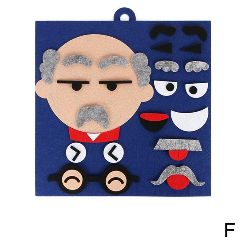 Children&#39;s Expressions DIY Felt Fabric Handmade Stickers Toys for Children Emotion Change Puzzle Educational Toys For Kid: QWE9309F
