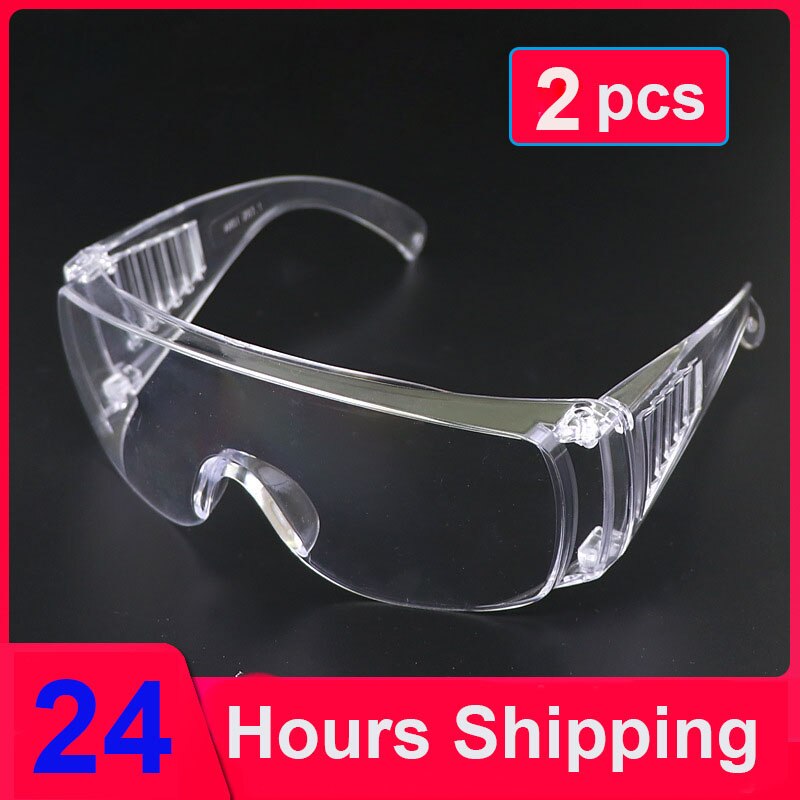 2 Stuks Veiligheid Bril Anti-Shock Lens Bril Anti-Splash Anti-Uv Winddicht Rijden Beschermende Bril Werken Eyewear