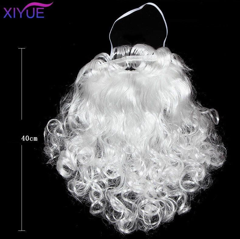 XIYUE Year White Santa Fancy Dress Costume Wizard Wig and Beard Set Christmas Halloween Supplies