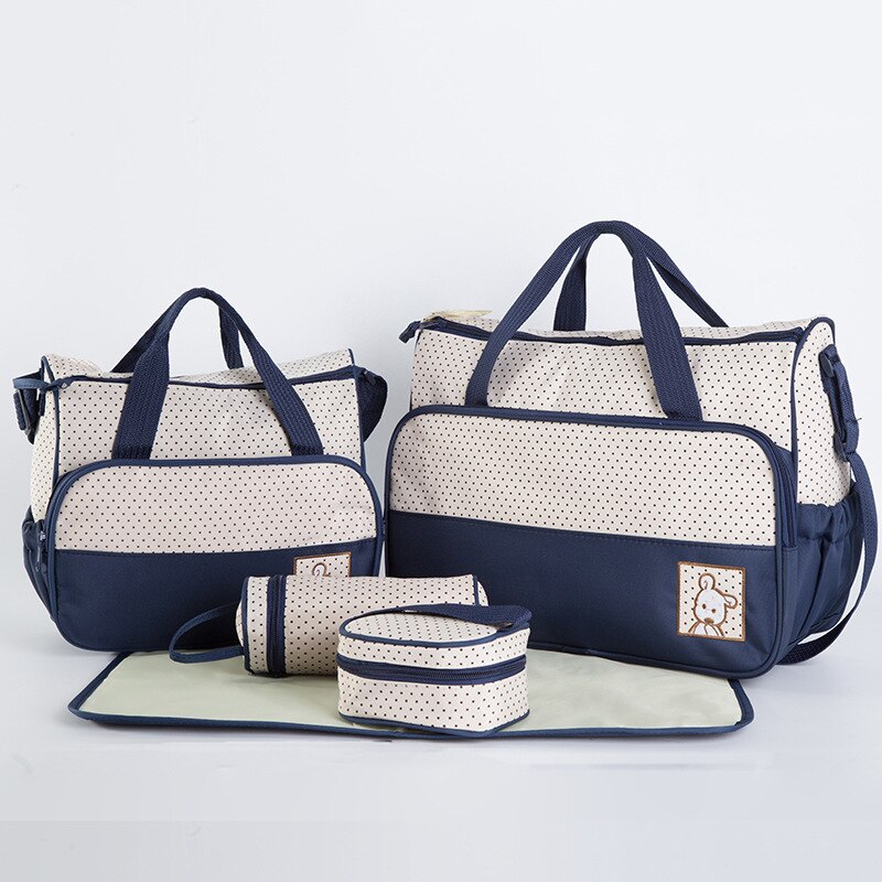 Multifuncational Large Capacity 5Pcs Baby Diaper Bag Shoulder Bags Organizer For Mummy Maternity Baby Bag For Mom Diaper Bag