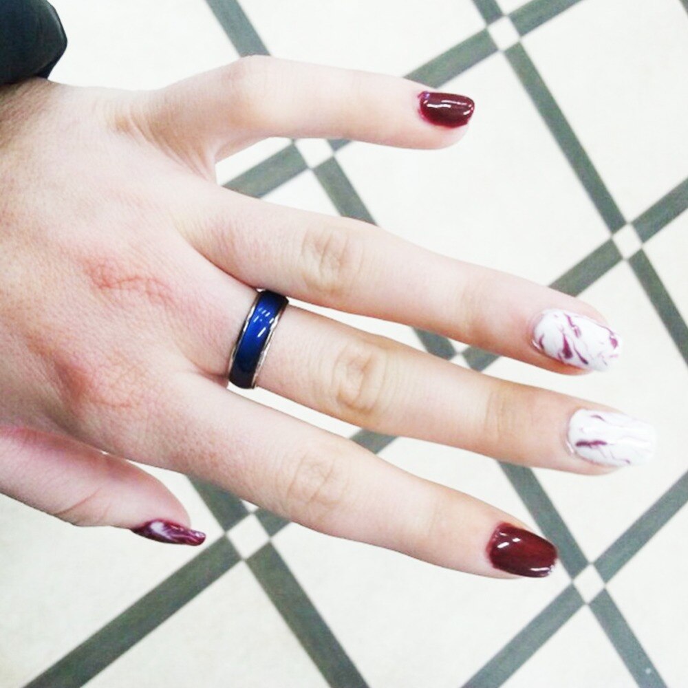 Joyería Fina anillo de humor de cambio de Color emoción sentimiento anillo de humor cambiante banda temperatura anillo #280844