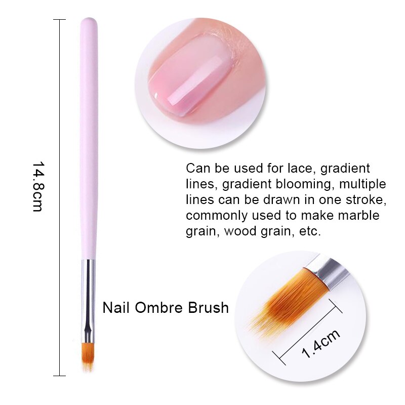 1 Pc Water Marble DIY Painting Pen Nail Art Brush Pen Silver Handle Drawing Pen for UV Gel Polish Manicure Nail Art Tools: 3