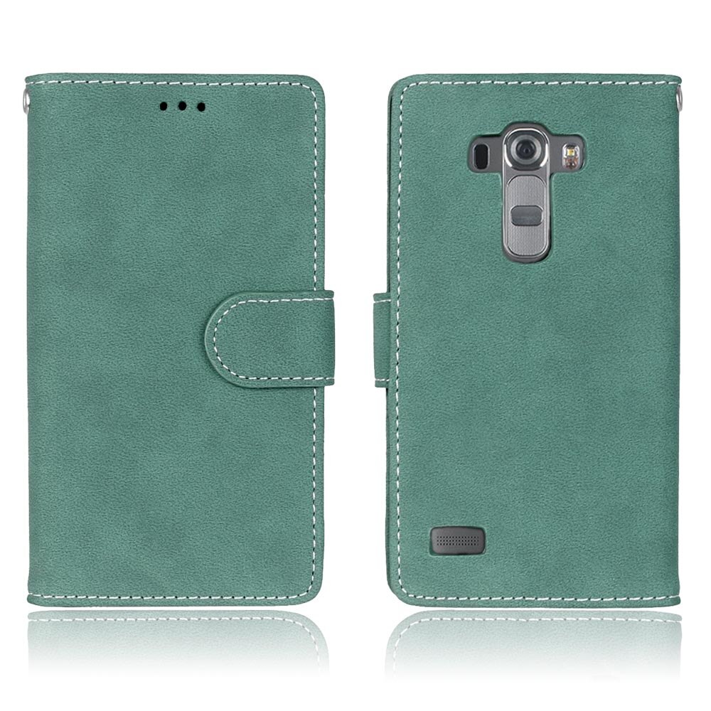 Retro Filp Leather Wallet Stand Phone Case for LG G4 Beat G4S H736 H735 Covers with Card Holder Stand Cover for LG G4 Beat Bags: Green