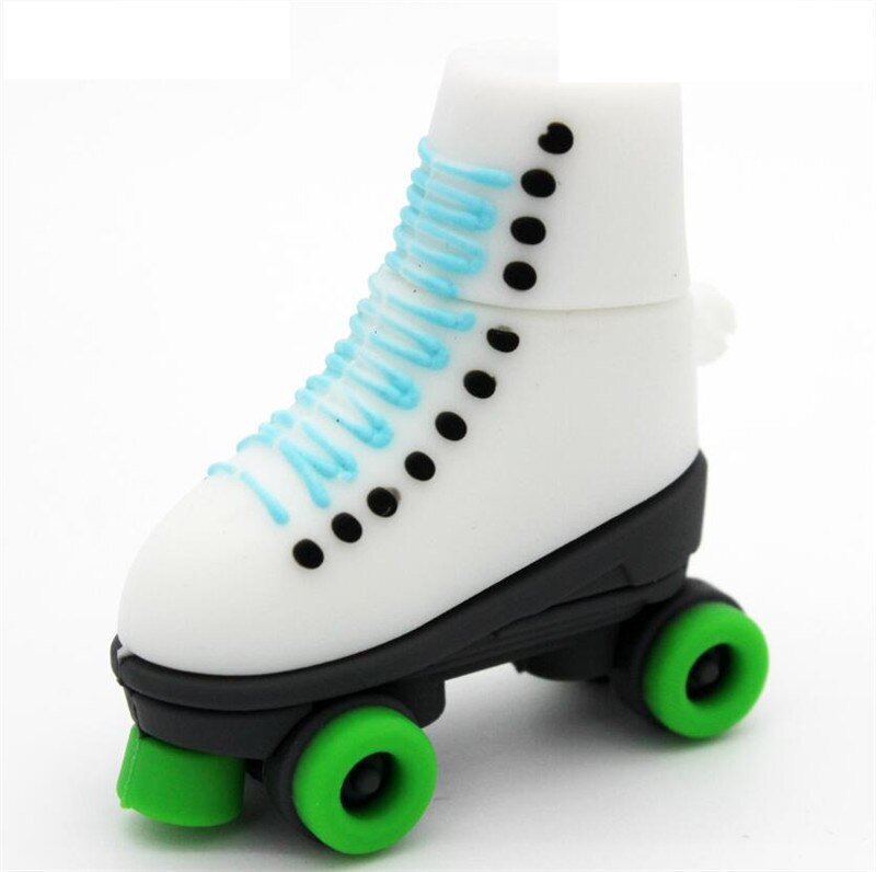 SHANDIAN patines Pen Drive USB pendrives genuino 4GB 16GB 32GB 64GB patines de rodillos zapatos USB flash disco memoria stick: 8 GB / Green
