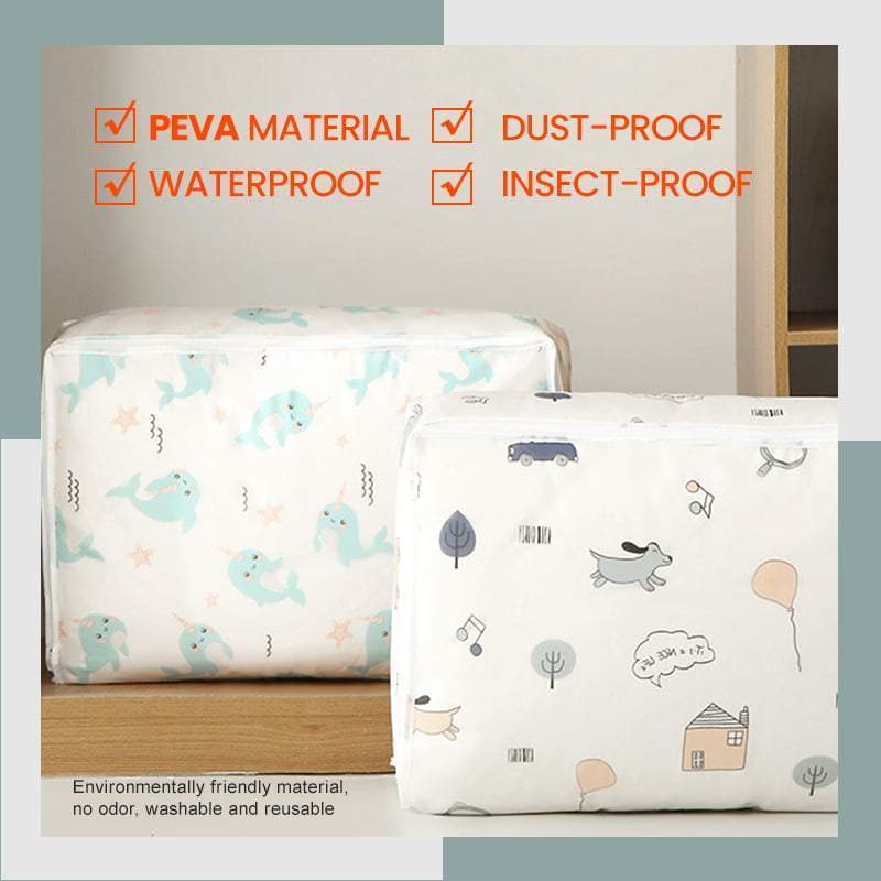 Clothes Storage Bag Large Capacity Quilt Organizer Comforter Blanket Bedding Clear Foldable Zipper Box container Bedroom Closet