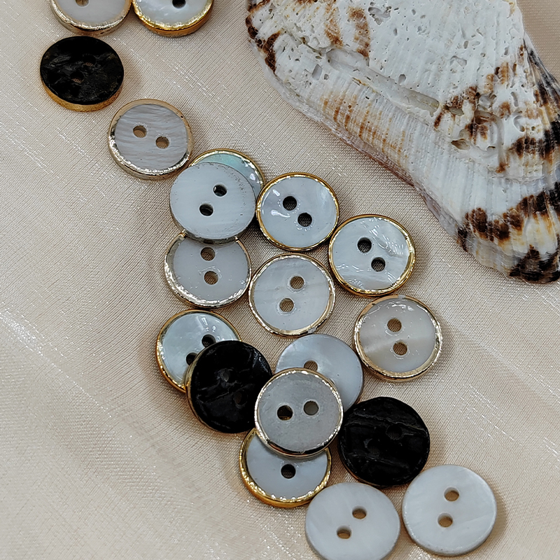 Botones de madreperla Natural de 10,5/11,5 MM para ropa, botón de concha de 2 agujeros de lujo de para camisa, suéter, costura DIY