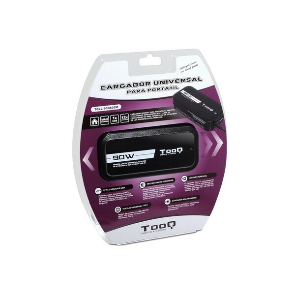 Laptop Charger TooQ TQLC-90BS02M 90W 12 Connectors Zwart