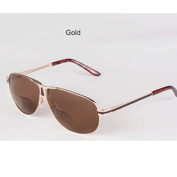 Bifocale metalen multifunctionele lezen zonnebril unisex brekingsindex gafas de lectura Verziend Brillen A116: 200 / Golden