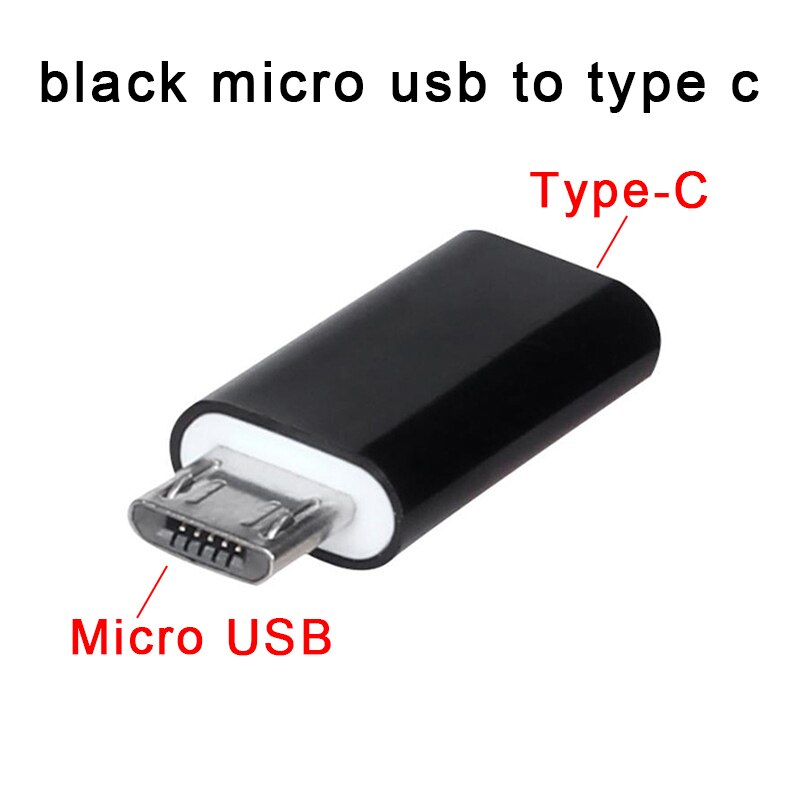 Mini Otg Micro Usb Naar Type C Jack Adapter Telefoon Opladen Datatransmissie 2 In 1 Converter Android Mobiele Micro usb Splitter: Black