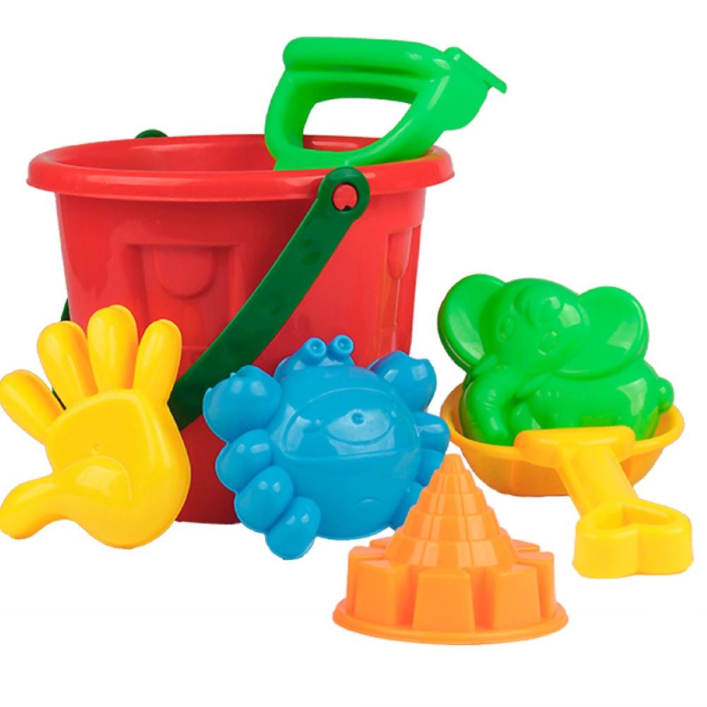 7 pièces été enfants enfants bébé seau pelle râteau moule jeu de plein air plage sable jouer ensemble de jouets jeu d'eau: Default Title