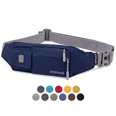 Zomake Waterfly Fanny Pack Slim Soft Polyester Waterbestendig Heuptas Pack Voor Man Vrouwen Carrying Iphone 8 Samsung S6: navy blue