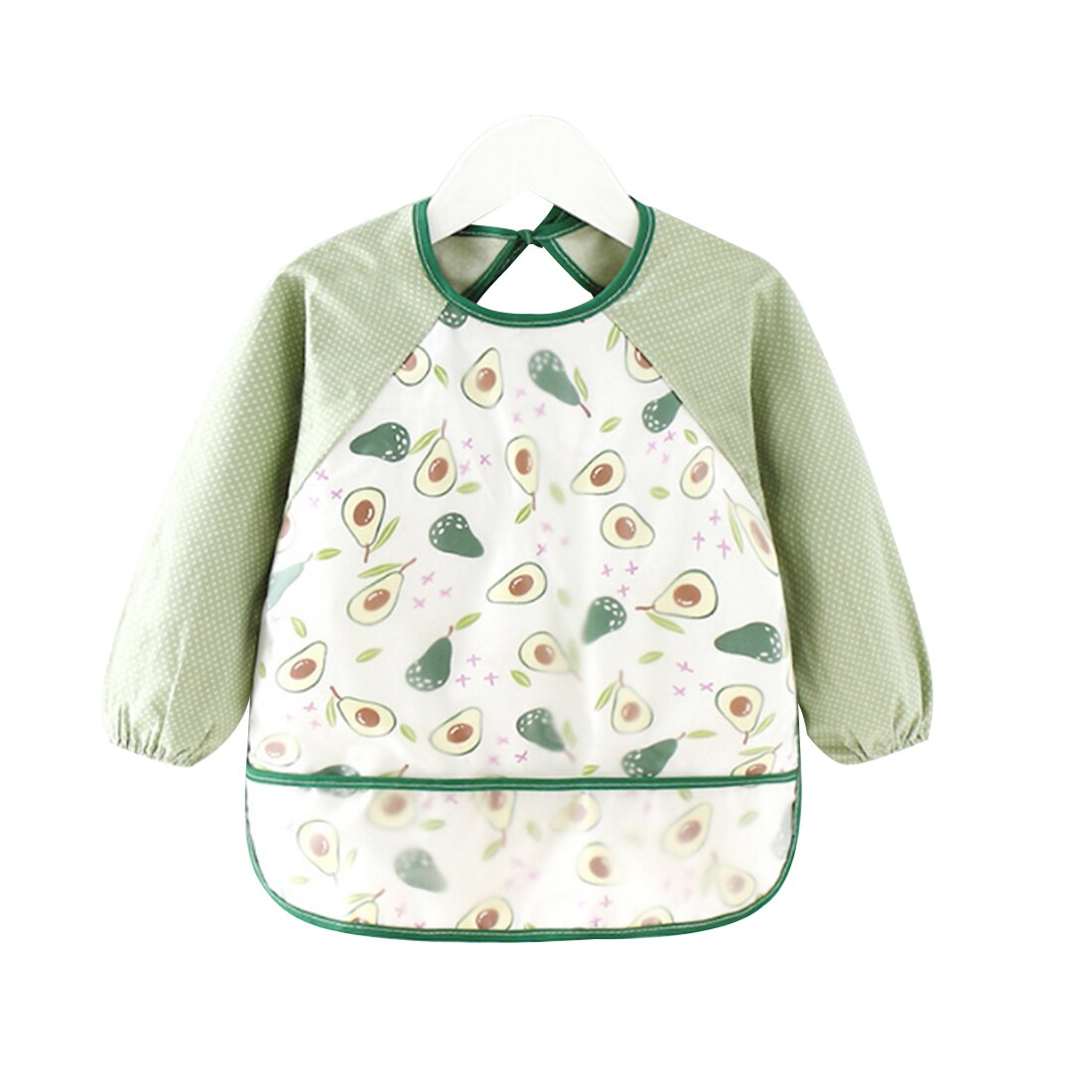 Bata para arte de bolsillo frontal con pintura de eructo fácil de limpiar para uso diario, delantal infantil de manga larga para niños y niñas, secado rápido y antisuciedad: Avocado / 110