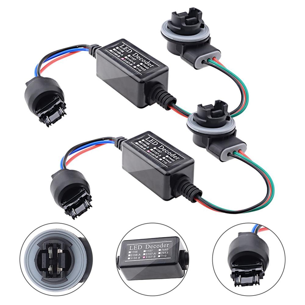Résistance de charge ampoule, 2 pièces, décodeur pour clignotant LED 3157/ 4157