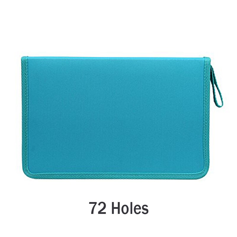 Estuche de tela para lápices de 36, 48 y 72 agujeros, estuche de tela para lápices, bolsa de lápices de Color sólido con cremallera, estuche de bolígrafo para bocetos, escolares para estudiantes