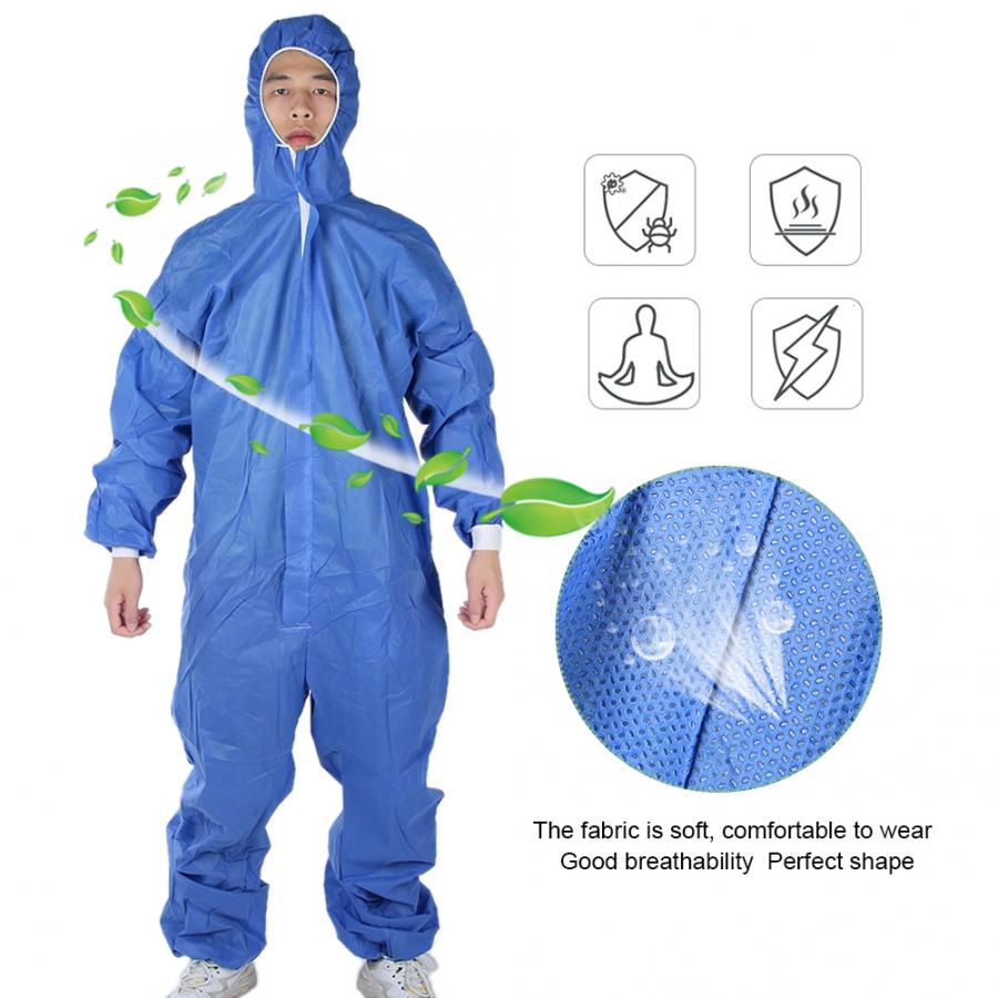 Overall Protective Suit 3-Layer Non-Woven Fabric Light Clothing Dark Blue