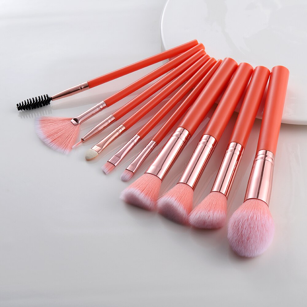Fld 10 stuks kabuki premium synthetische make-upkwasten foundation poeder blending spons oogschaduw wimpers wenkbrauw make-up kwastenset