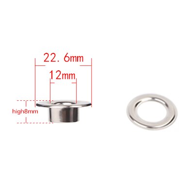 Topp flat malje 100 sett colthes tilbehør fabrikk direkte salgsstøtte 12mm-21.3mm: 12 x 22.6 x 8