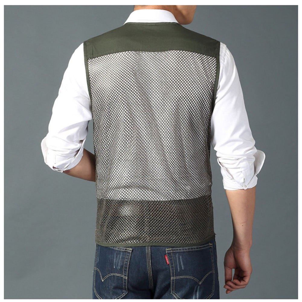 Herre Mesh Fiskervest TOPIND - Flere Lommer, Hurtig Tørking, Bomull