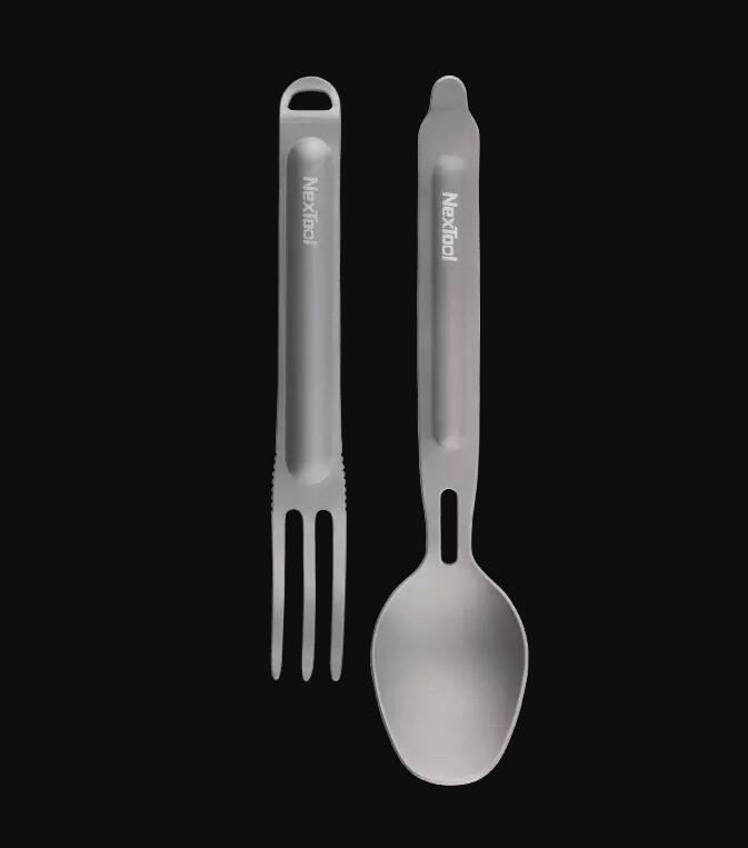 Nextool Fork Spoon Titanium Stainless Steel Portable Cutlery Set 2-in-1 Detachable Outdoor Sports Healthy Convenient