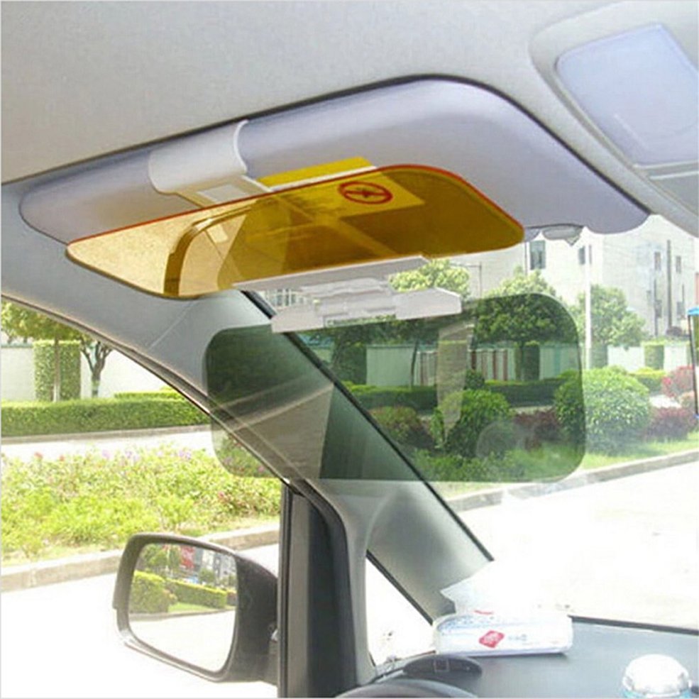 Auto zonnescherm dag nacht zonneklep spiegel anti-verblinding clip-on rijden voertuig scherm klikt vast op de meeste zonnekleppen