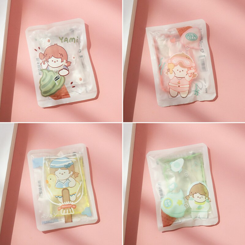 Heating Gel Hand Warmer Reusable Pack Pad Hand Warmer Liquid Cover Mini Portable for Girls Winter AC889: ice cream girl (rand