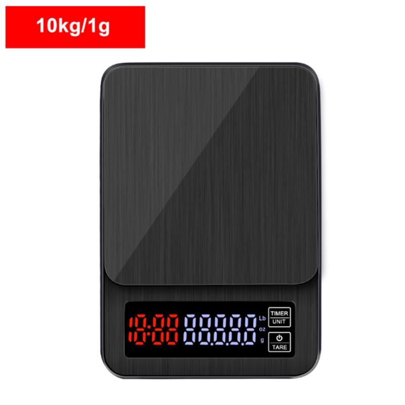 Hand-made Coffee Electronic Scale Coffee Beans Weighing Timing LED Screen Can Bear 3kg/5kg Accurate 0.1g: Light Green