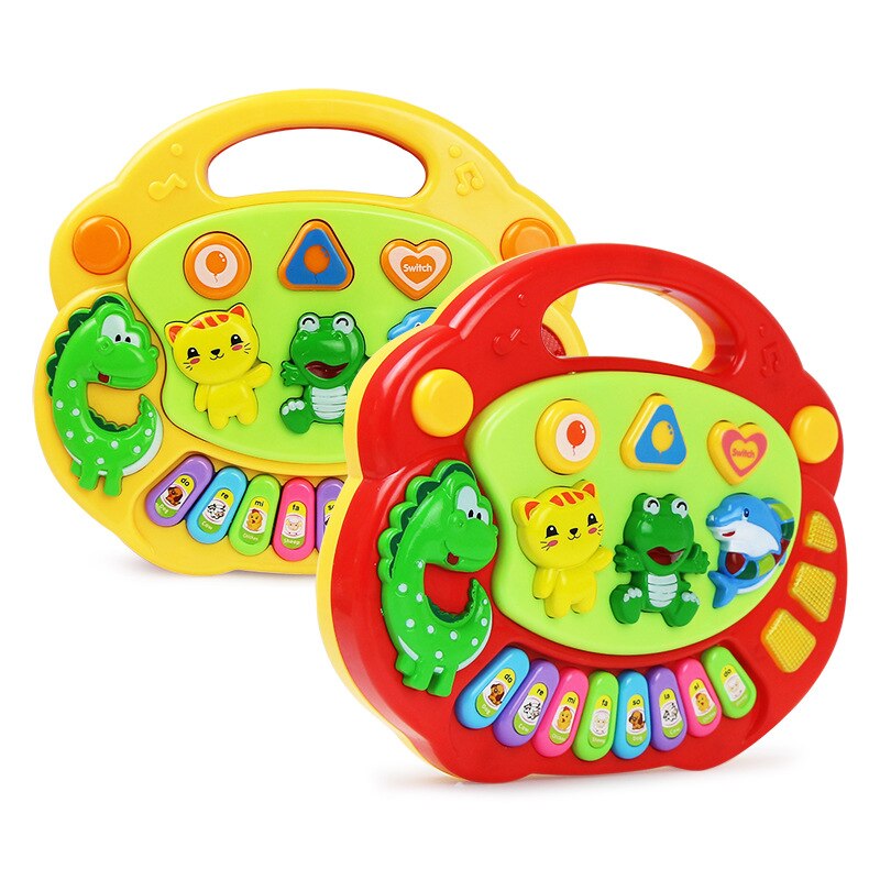 Juguete Musical con sonido de Animal de granja para niños, Piano de 2 colores, teclado con sonido de animales, instrumento Musical DS29