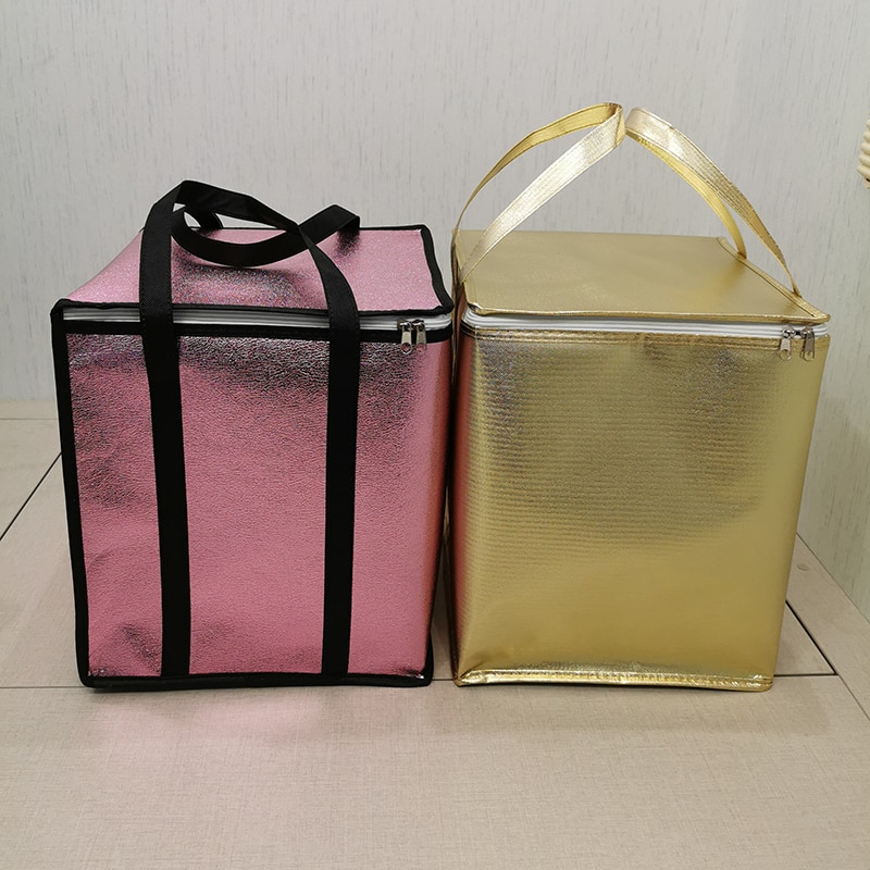 Folia aluminiowa o dużej pojemności torba termiczna na ciasto dla kobiet izolowana torba na żywność przenośna dostawa torebka chłodząca składane torby termiczne