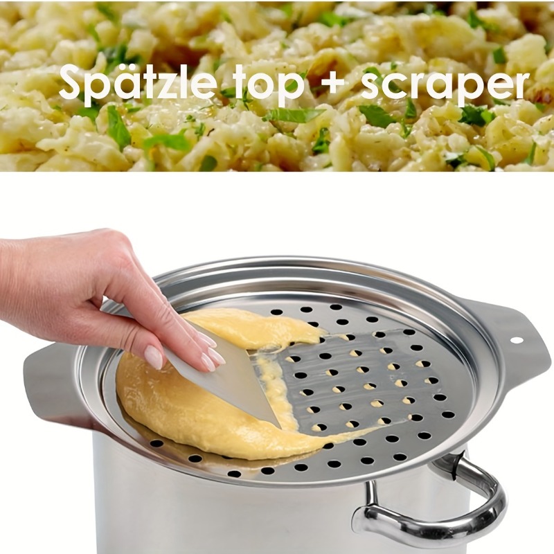 Couvercle de fabricant de Spaetzle en acier inoxydable avec grattoir, fabricant de nouilles aux œufs traditionnels allemands, Pot, passoire à Spaghetti