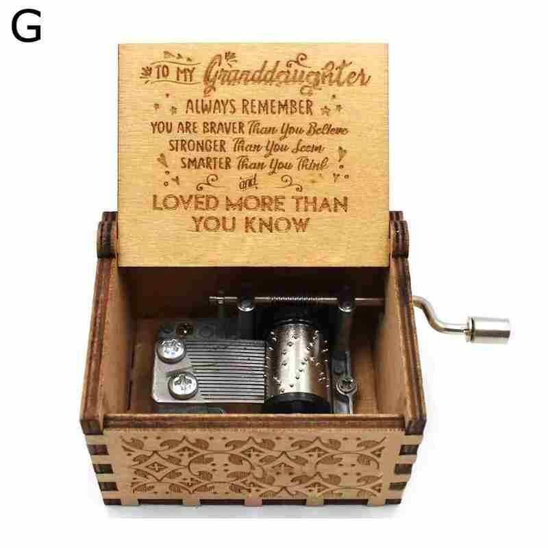 Hand-operated Wooden Music Box, Classical Carving Crafts, Home Decorations L2P3: For granddaughter