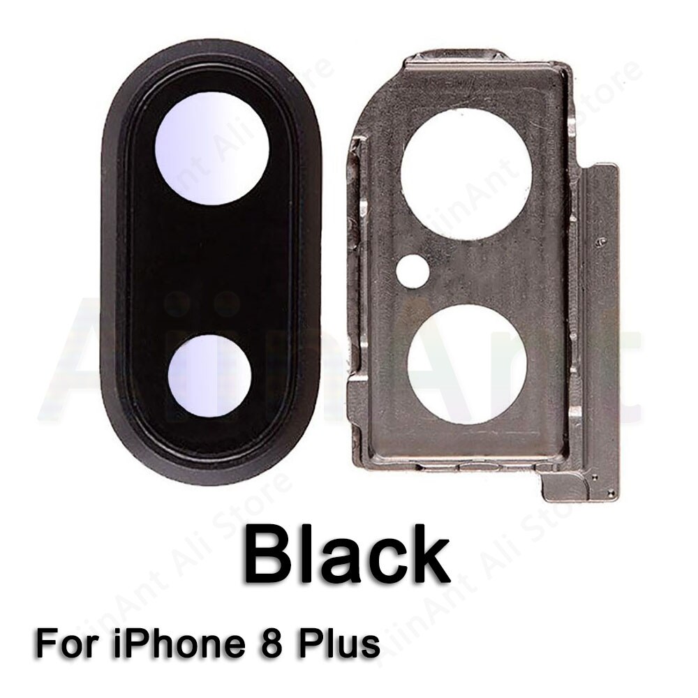 Originele Sapphire Crystal Back Achteruitrijcamera Glas Ring Voor iPhone 7 8 Plus Camera Lens Ring Cover Reparatie Onderdelen: i8 Plus Black