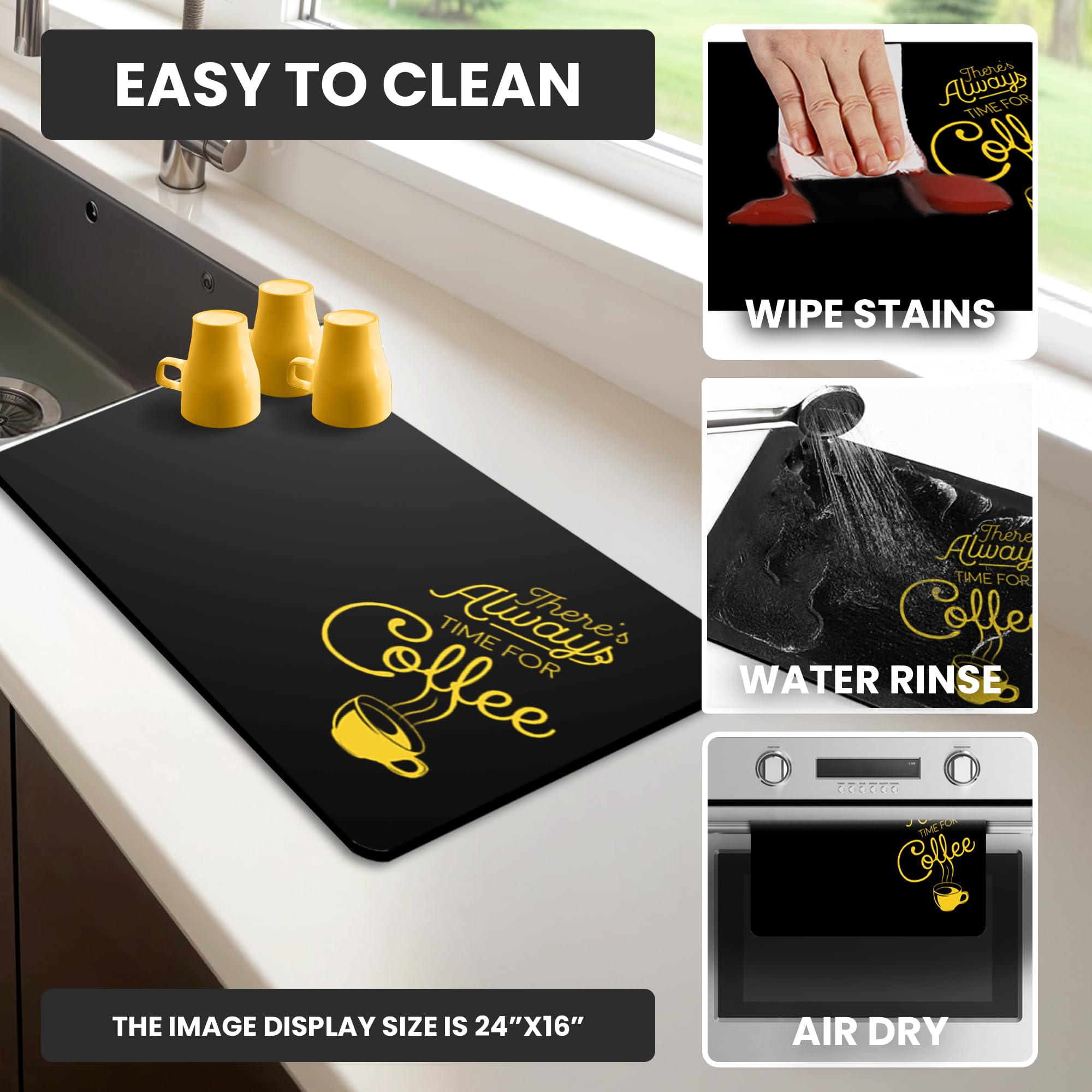 VIKAMA Koffiebar Droogkleed met waterdichte rubberen achterkant Geschikt onder koffiezetapparaat Machine Espresso Keukenaccessoires Thuiskleed