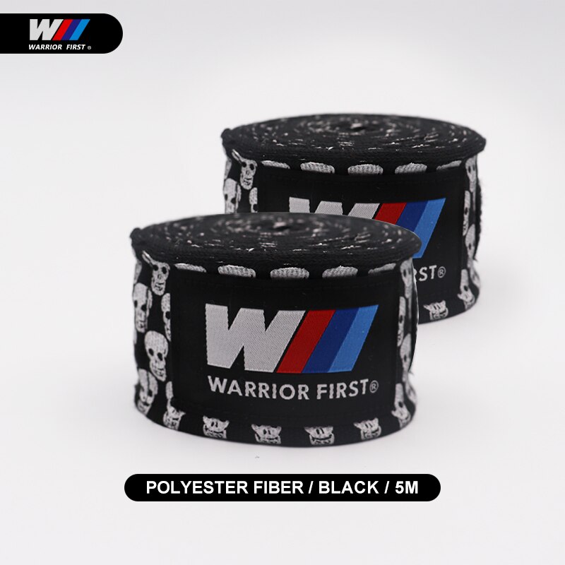 3m/5m Boxen Boxbandagen Schädel Bandage Stanzen Hand wickelt MuayThai MMA Boxen Schulungen Handschuhe Handgelenk Schützen Faust schlagen Handschuhe: 5M klein Schädel-Schwarz